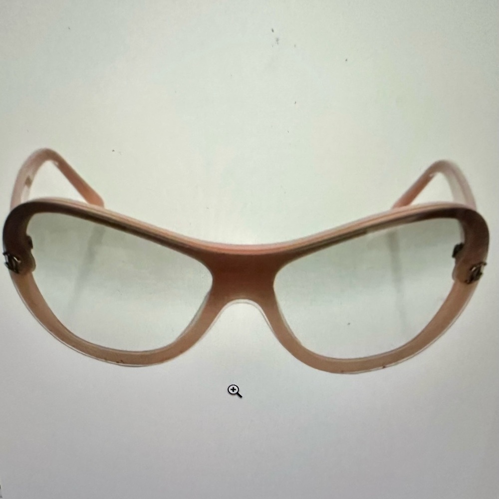 CHANEL Tan Glasses Classic Rectangular Design